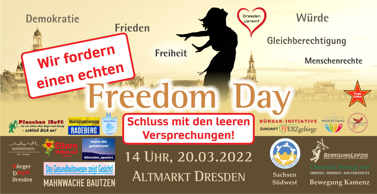 Sächsische Großdemo Freedom Day 20.03.2022