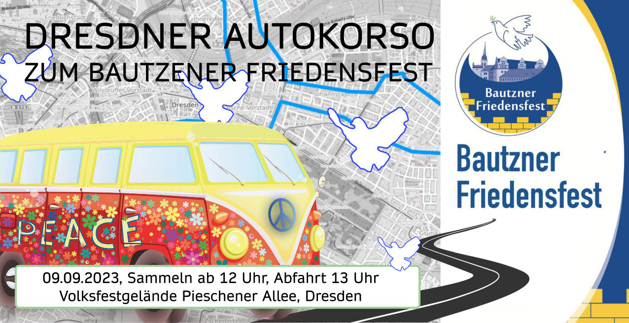 Dresdner Autokorso zum Bautzener Friedensfest