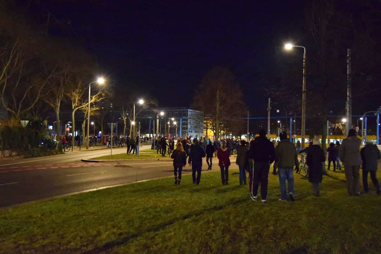 Spaziergang mit rund 4000 Teilnehmern am 13.01.2022 in Dresden